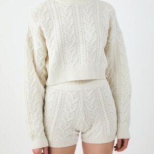 Moussy SW cable knit shorts‎ womens size medium cable knit cream cozy lounge